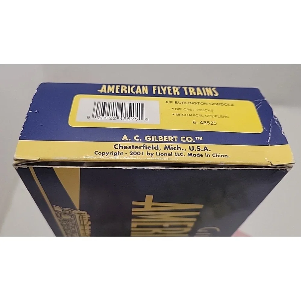 American Flyer 48525 Burlington Gondola with Cannister Load CB&Q NIB New!
